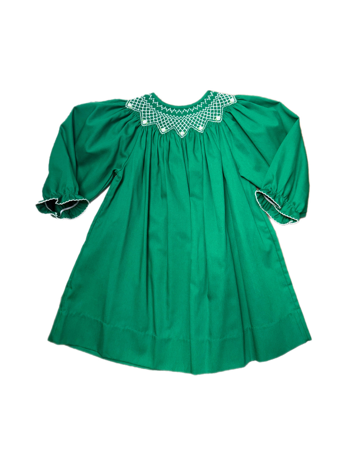 Christmas Green L/S Smocked Bishop