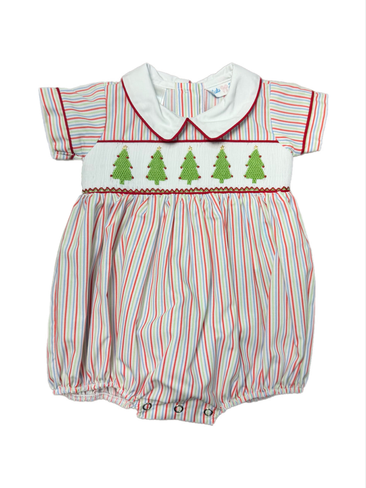 Christmas Trees Smocked Bubble