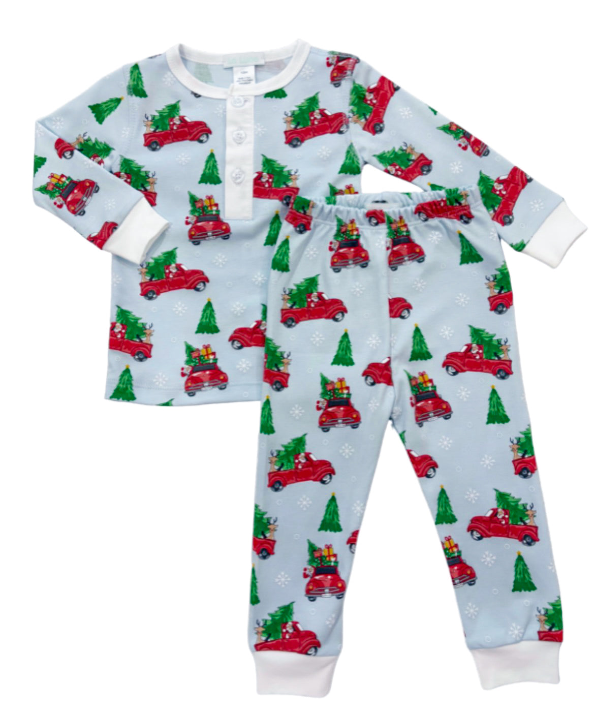 Christmas Tree Pima Boy L/S 2PC PJ Set