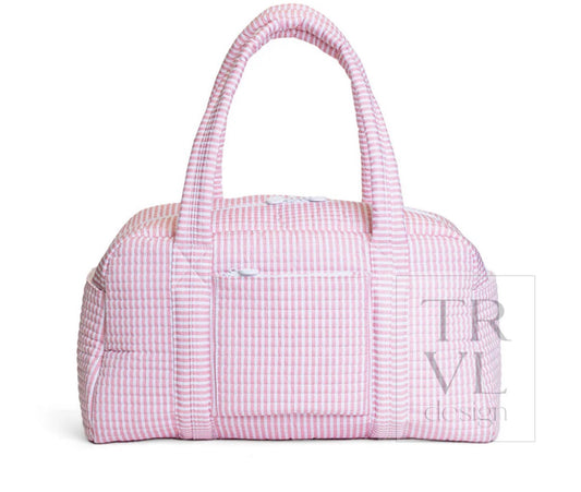 Pimlico Stripe Dusty Rose Quilted Grande Duffel