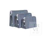 Gingham Navy Large Roadie Zip Pouch