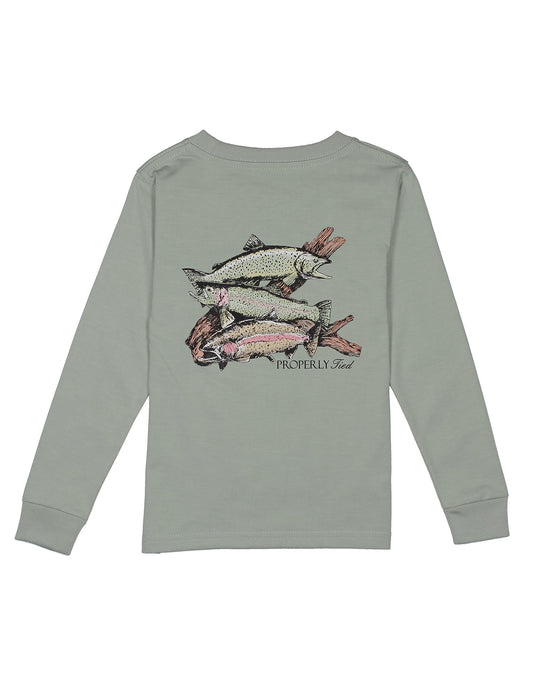 Trout Trio Chrome Grey LS Tee