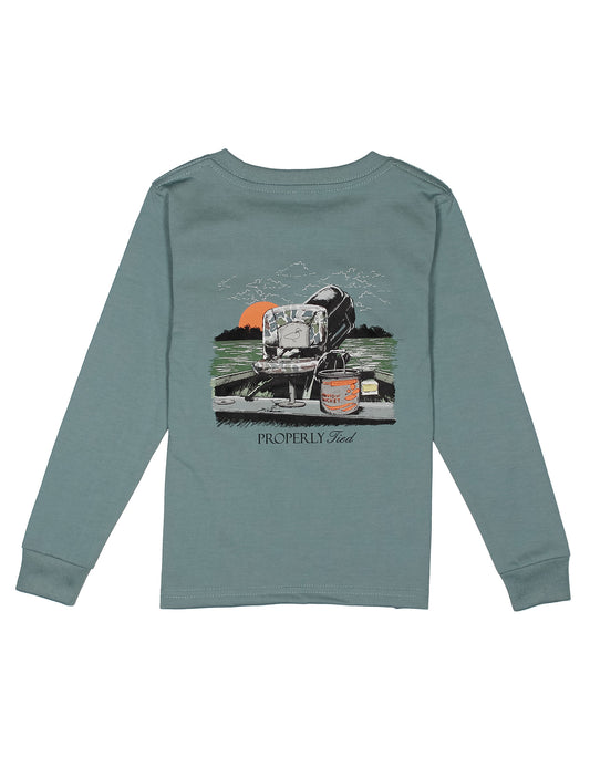 Gone Fishin' Steel Blue LS Tee