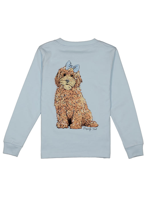 Goldendoodle Perwinkle Girl's LS Tee
