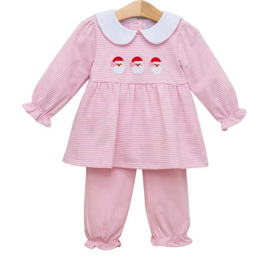 Santa Trio Pink Bloomer Pant Set
