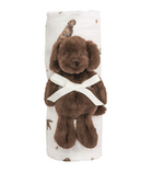 Lab Swaddle & Rattle Set