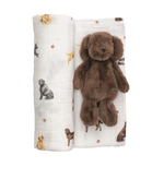 Lab Swaddle & Rattle Set