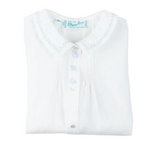 White w/Blue Train Daygown