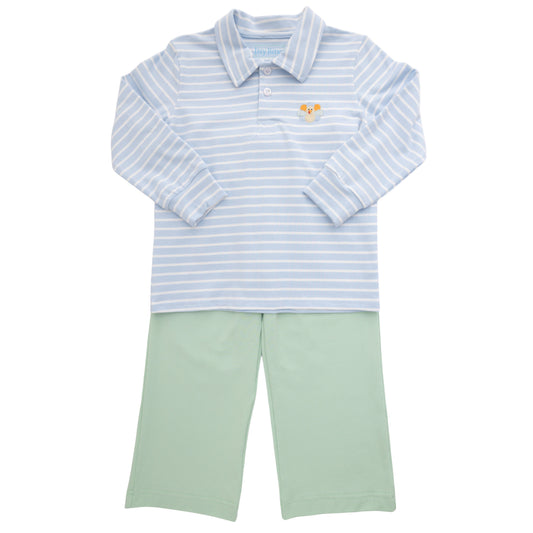 Turkey Polo Pant Set Blue Stripe