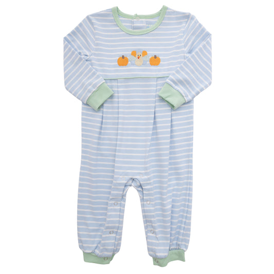Turkey Romper Blue Stripe