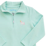 Unicorn 1/4 Zip Pullover Set Aqua Stripe/Pink