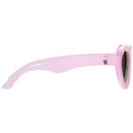 Frosted Pink Heart Sunglass w/ Purple Mirrored Lenses