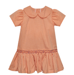 Tiger Orange/Purple Smocked Drop Waist Dress