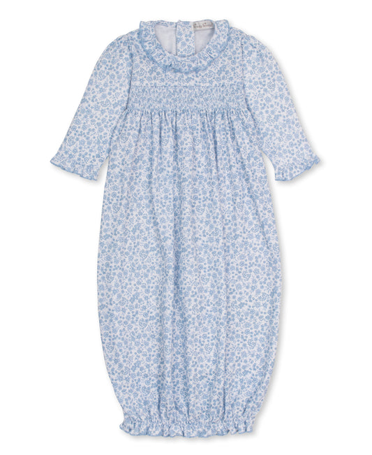 Fall Blooms Smocked Print Sack Lt Blue