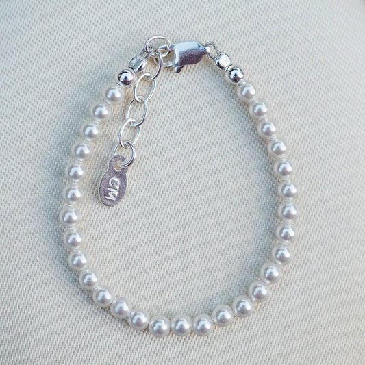 Sterling Silver Baby's 1st Pearls Bracelet