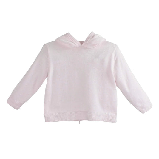 Pink Back Zip Hooded Sweater
