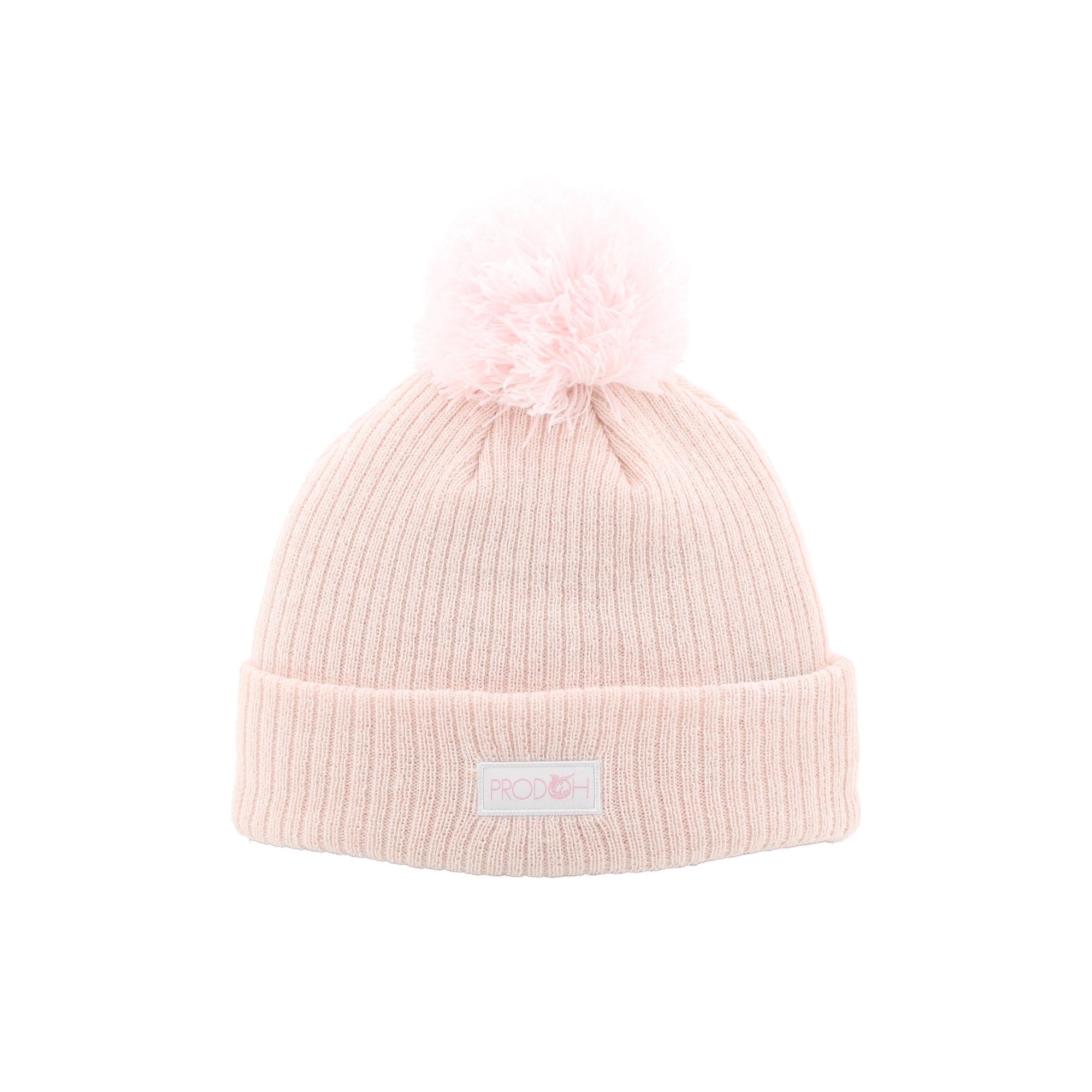 Knit Pom Pom Patch Beanie Pink Lady