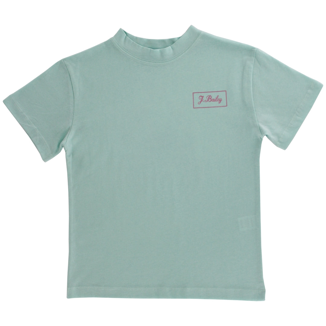 Crab on Seaglass Girls SS Logo Tee