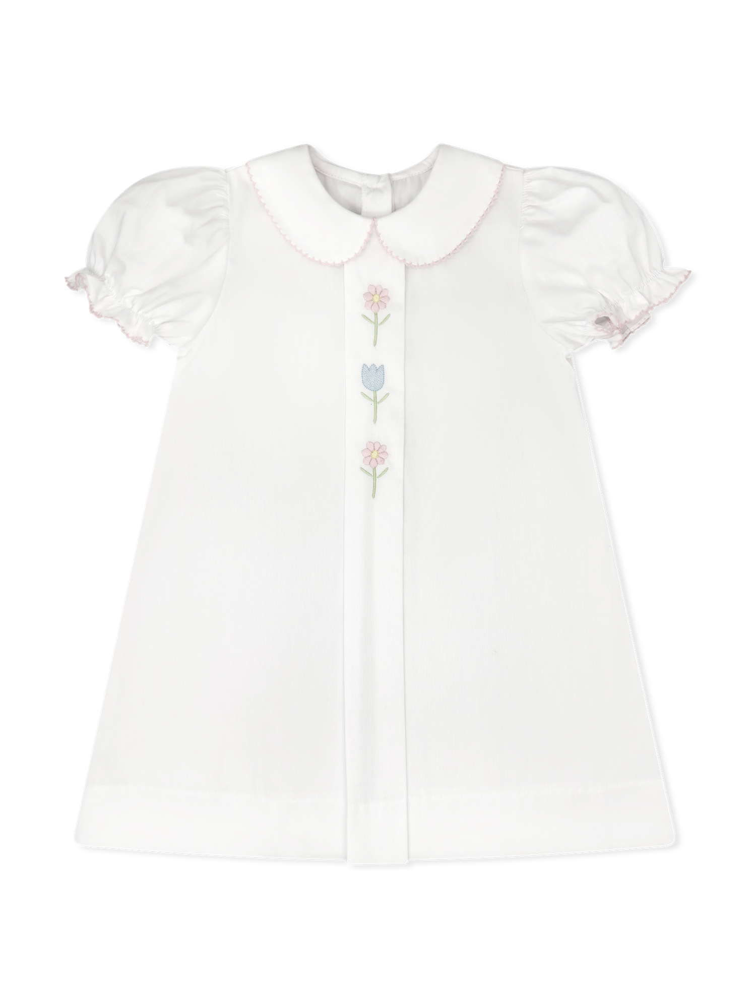 Classic White w/Flowers Pique Bluebonnet Dress