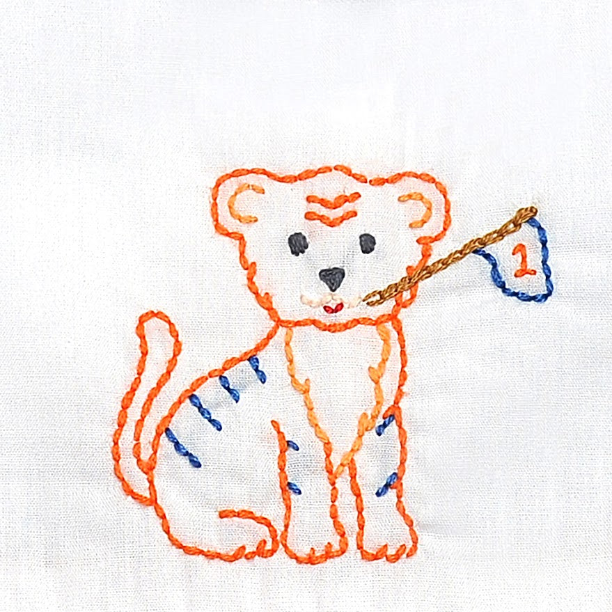 Tiger w/Flag Orange/Purple Shortall