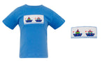 Boats Periwinkle Gingham Short Set