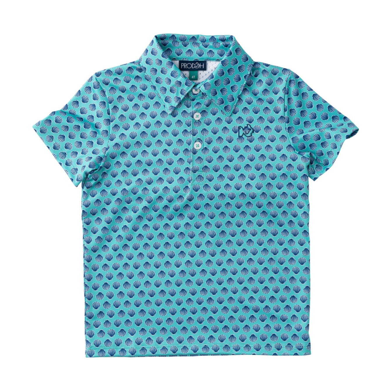 Marine Green Shell Print SS Pro Performance Polo