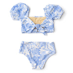Tropical Blues Smocked Puff Sleeve 2PC