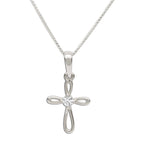 Infinity Cross Sterling Silver Necklace 14"