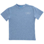 Retriever on Heathered Blue SS Logo Tee