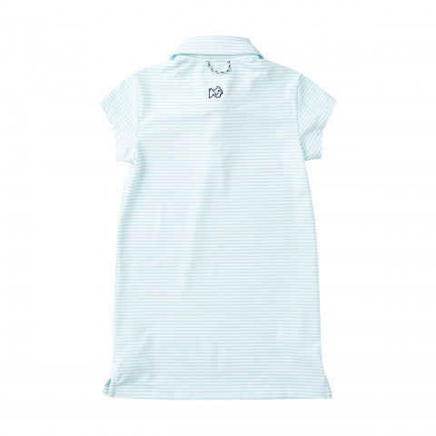 Aruba Blue Stripe SS Pro Performance Polo Dress