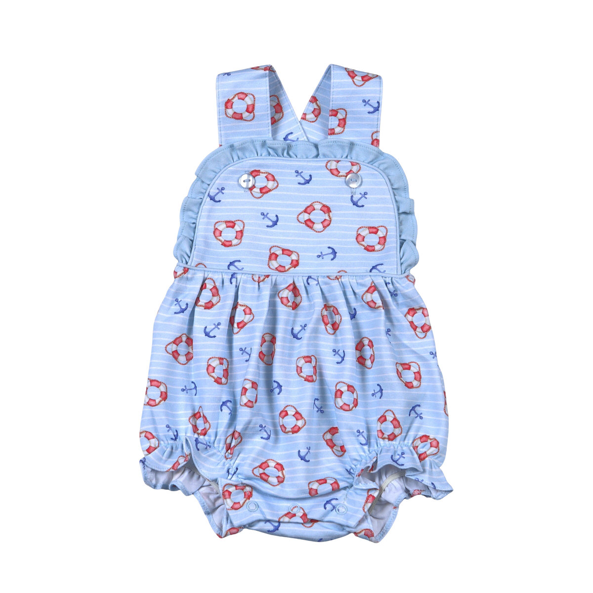 Baby Nautical Girl Ruffle Sun Bubble