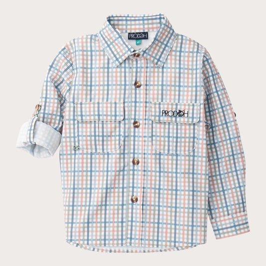 Founder LS Fishing Shirt Arona Sullivans Island Plaid