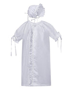 White Finn Daygown w/White Scallop Ruffle