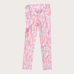 Girl's Athletic Legging Geranium Pink Stay in the Lines Camo