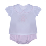 Pink Bailey Teddy Bear Girl Diaper Set