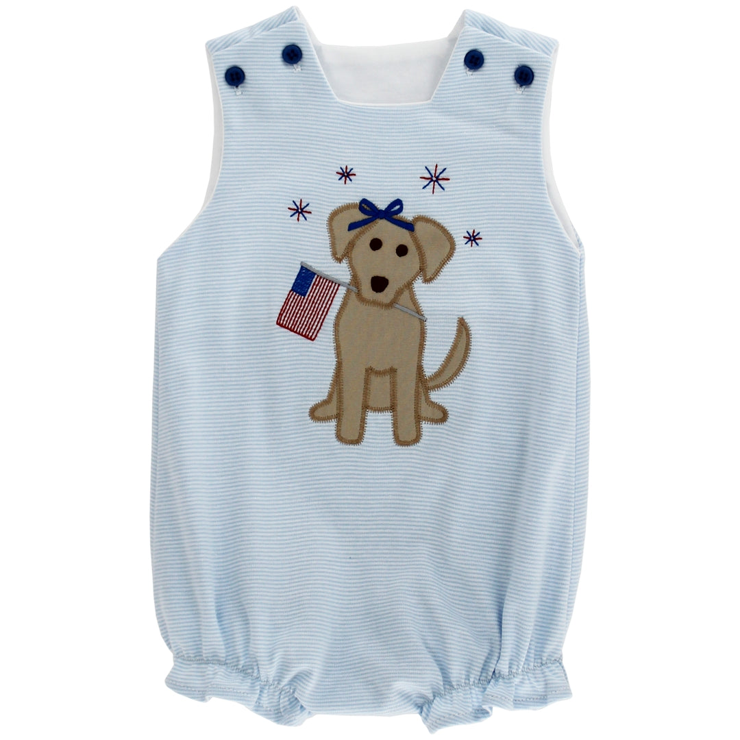 Patriotic Pup Girls Knit Infant Bubble