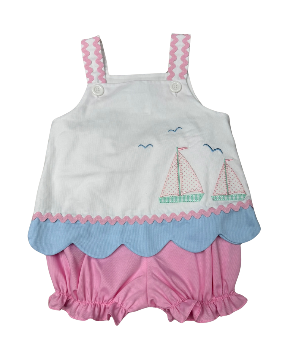 St John Sailboats Applique Bloomer Set
