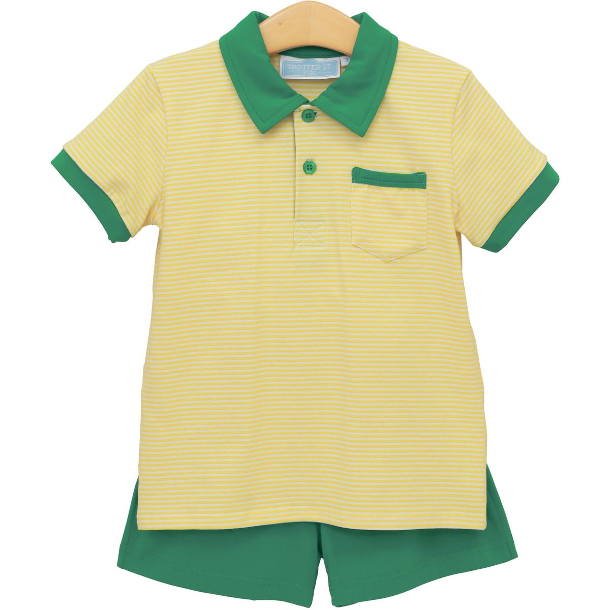 Archie Short Set Yellow Stripe/Green