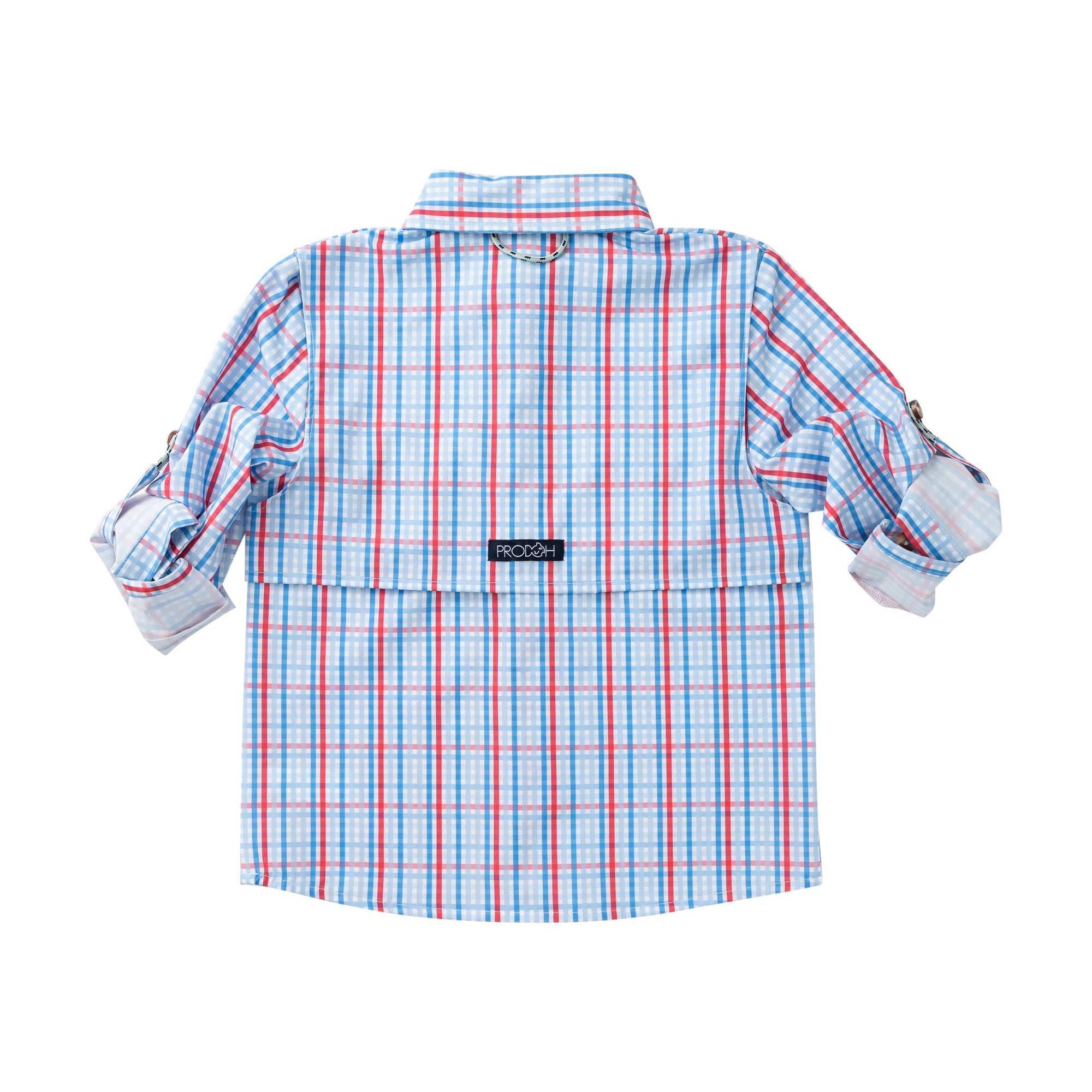 Patriotic Plaid Founders Kids Fishing Shirt