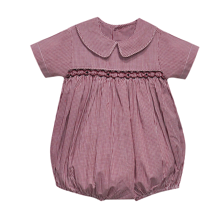 Gamecock Garnet/Black Smocked Boy Bubble