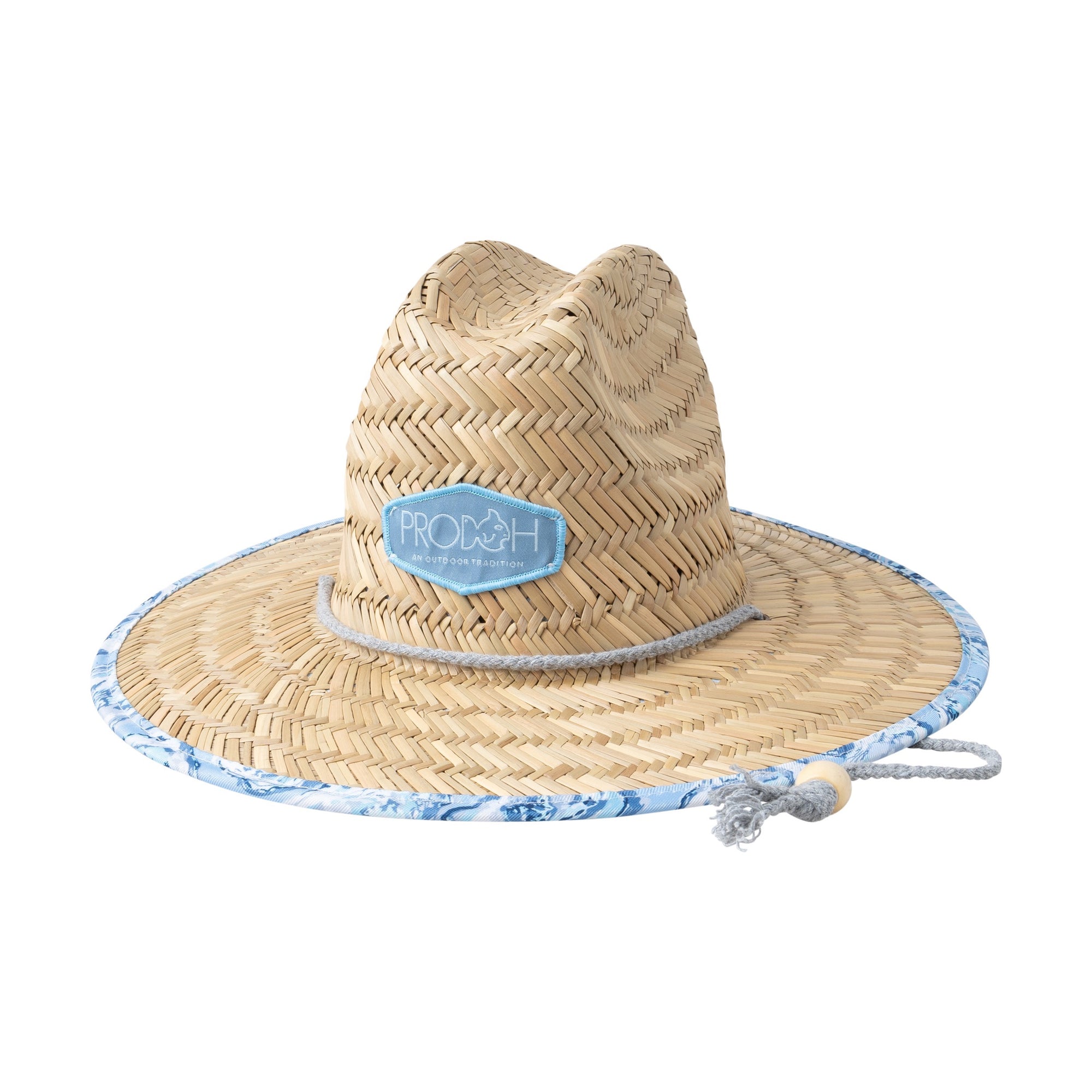 Oyster Shell Print Straw Lifeguard Hat
