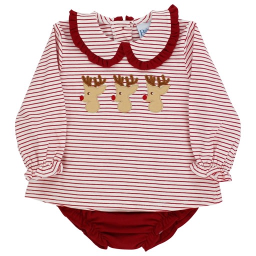 Rudy Reindeer Girls Diaper Set