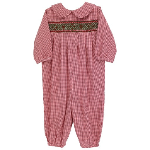 Red Christmas Check Geometric Dressy Boy Bubble