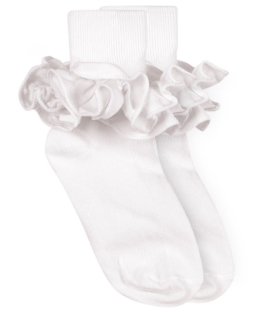 White Misty Ruffle Sock