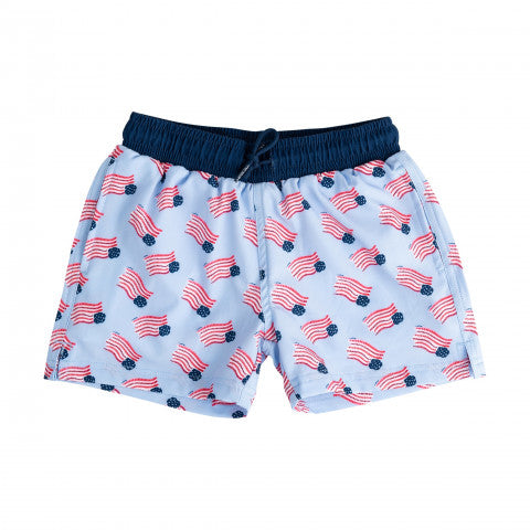 American Flag Boogie Board Swim Trunk
