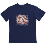 Baseball On Navy SS Logo Tee