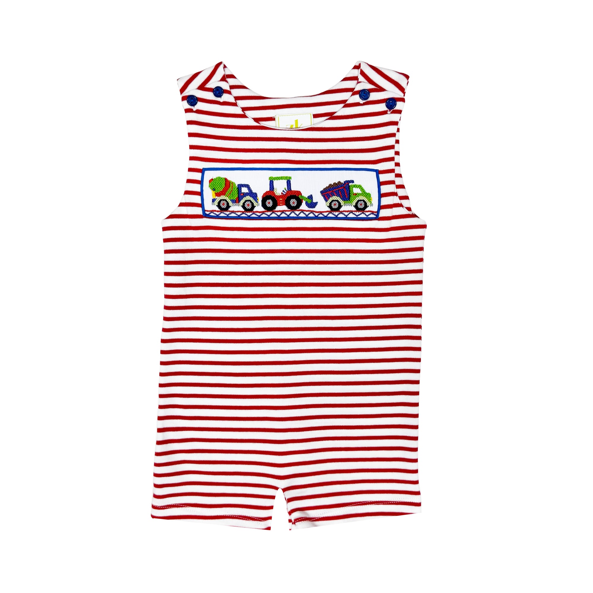 Construction Smocked Ashton Shortall Red Stripe Knit