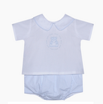 Blue Bailey Teddy Bear Diaper Set