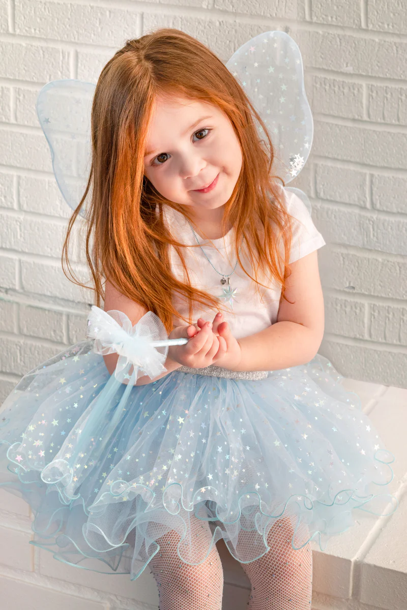 Iridescent Celestial Fairy Wings, Tutu & Wand Set