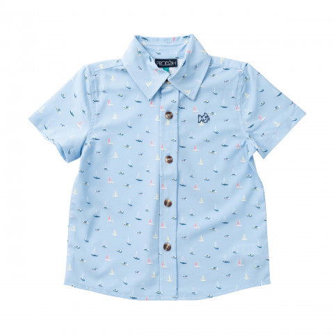Windsurfer Boats in the Bay Print SS Fishing Shirt